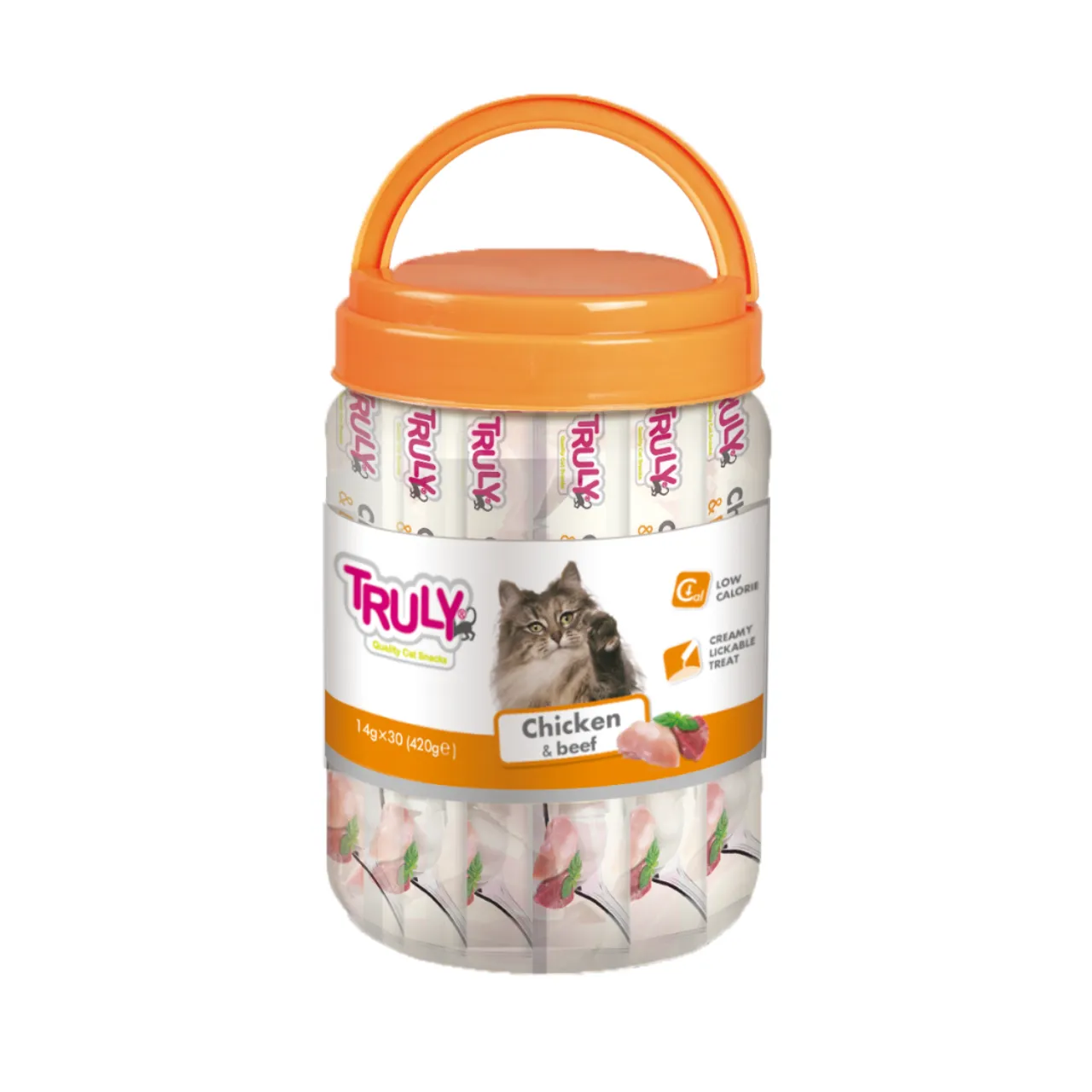 Truly Kat Cremet kattegodbid med kylling og okse 420 g (30 tuber)